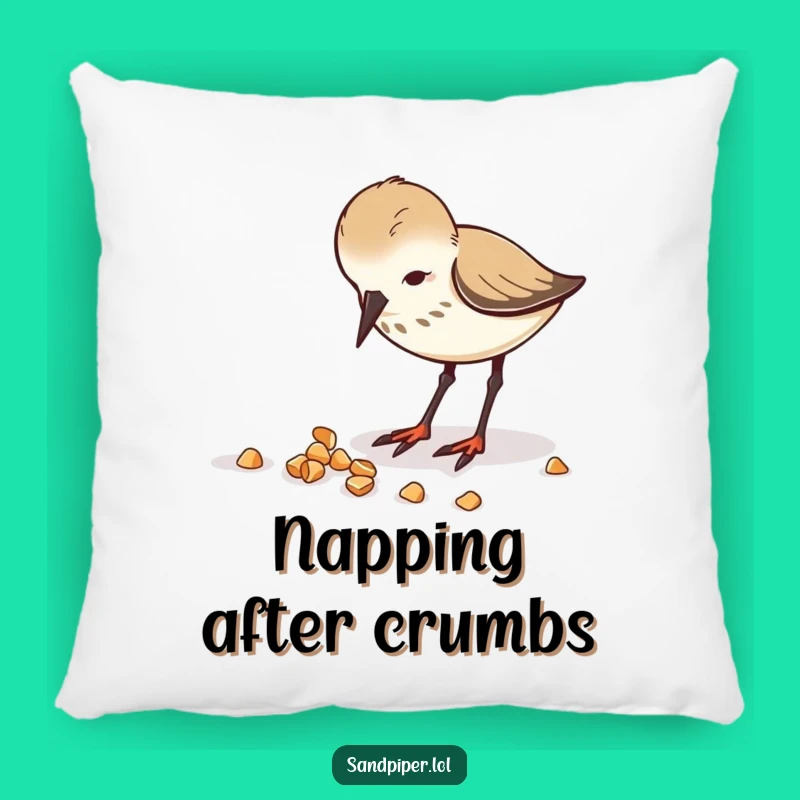 Funny Sandpiper Pillow - Cozy & Enthusiastic Beach Accent Pillow