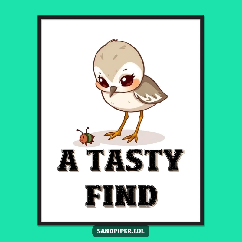 Funny Digital Art: Determined Sandpiper Pecking, Instant Focus Gift