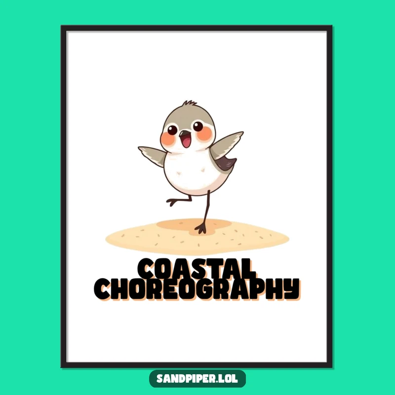 Funny Sandpiper Dance Digital Print: Instant Joyful Bird Art Download!