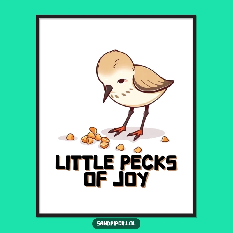 Funny Sandpiper Digital Art - Instant Beachy Decor for Nature Lovers