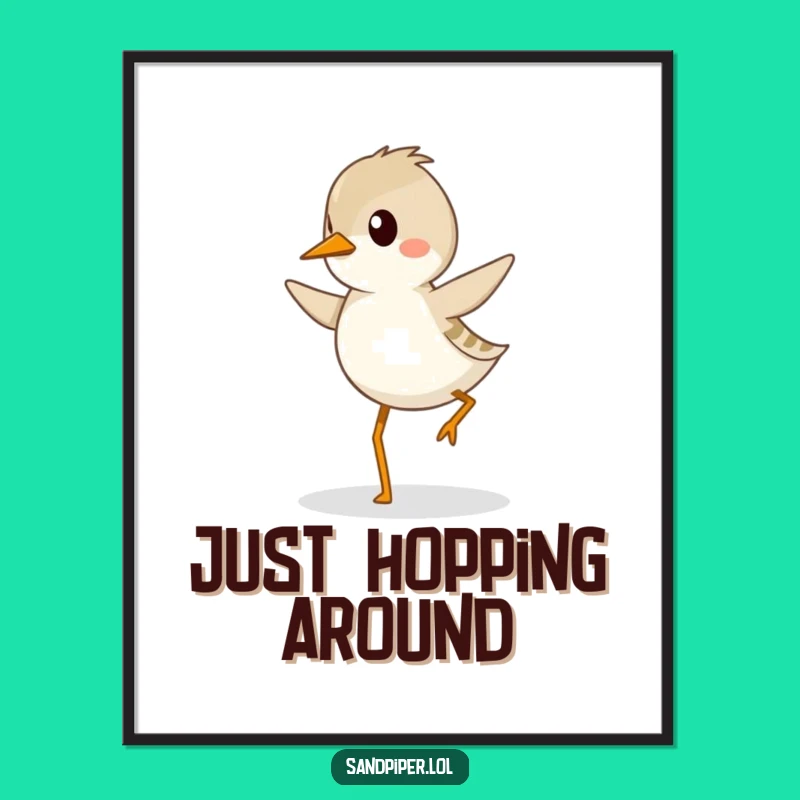 Funny Sandpiper Hopping Digital Art - Determined Bird's Gait Download, Funny Gift!
