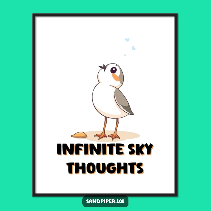 Funny Sandpiper Wonder Digital Print - Instant Joyful Bird Art Gift