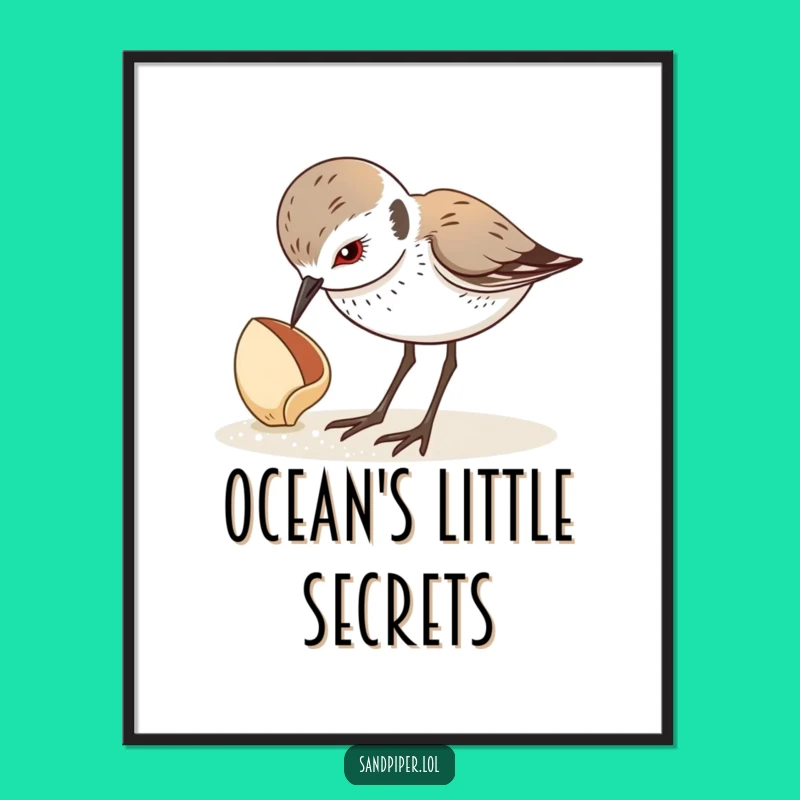 Funny Sandpiper Seashell Wonder Digital Print: Hilarious Beach Art