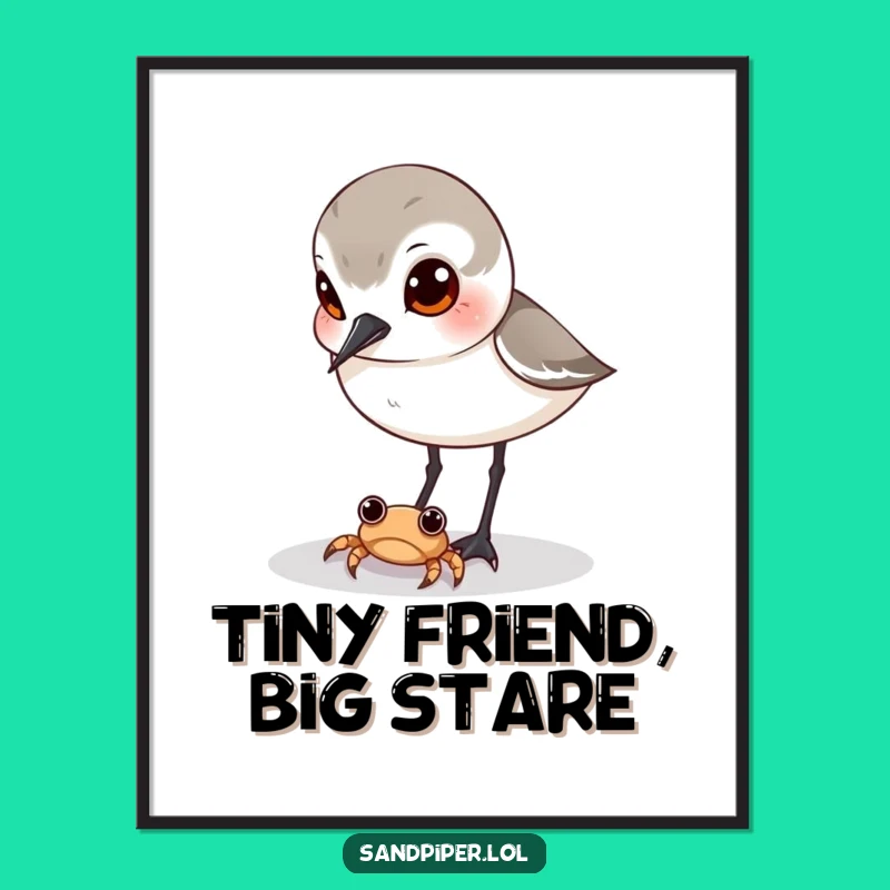 Funny Sandpiper Crab Digital Art - Curious Bird Download, Hilarious Gift