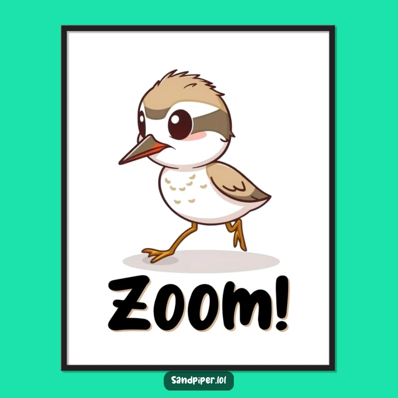Funny Alert Sandpiper Digital Art: Energetic Humor, Sprint Art, Perfect Funny Gift