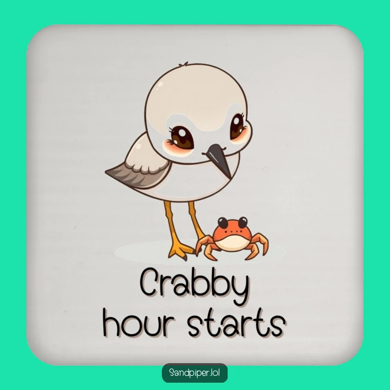 Funny Sandpiper & Crab Coaster: Protect Surfaces with Curious Charm!