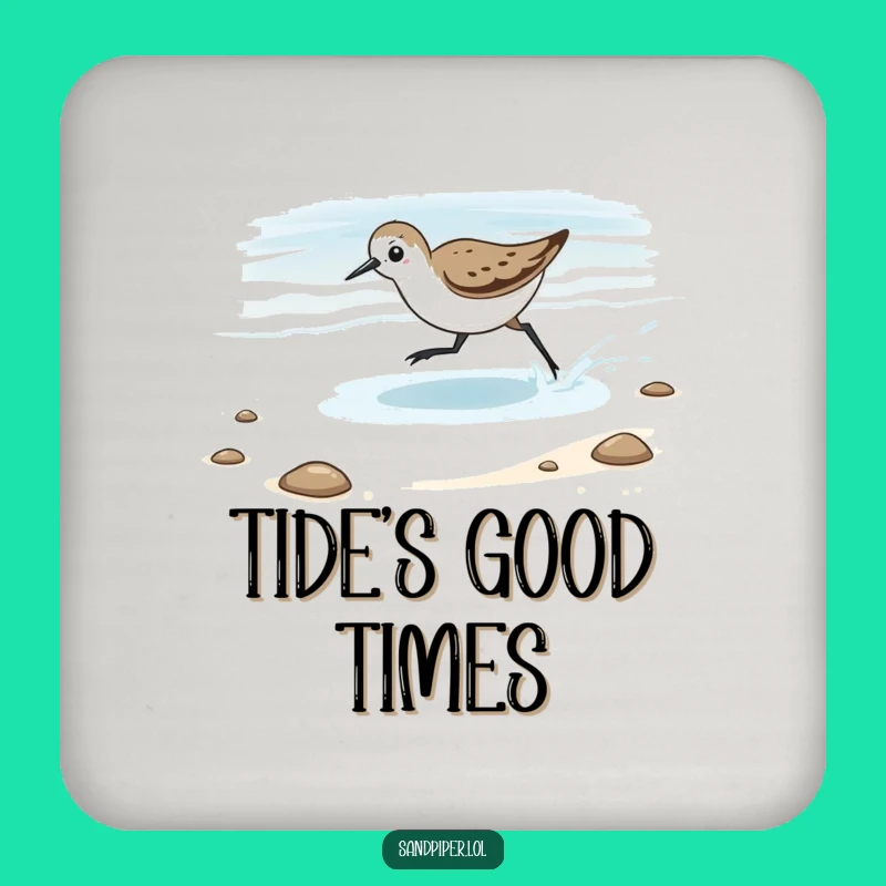 Funny Chasing Tide Sandpiper Coaster - Protect Surfaces with Beachy Fun