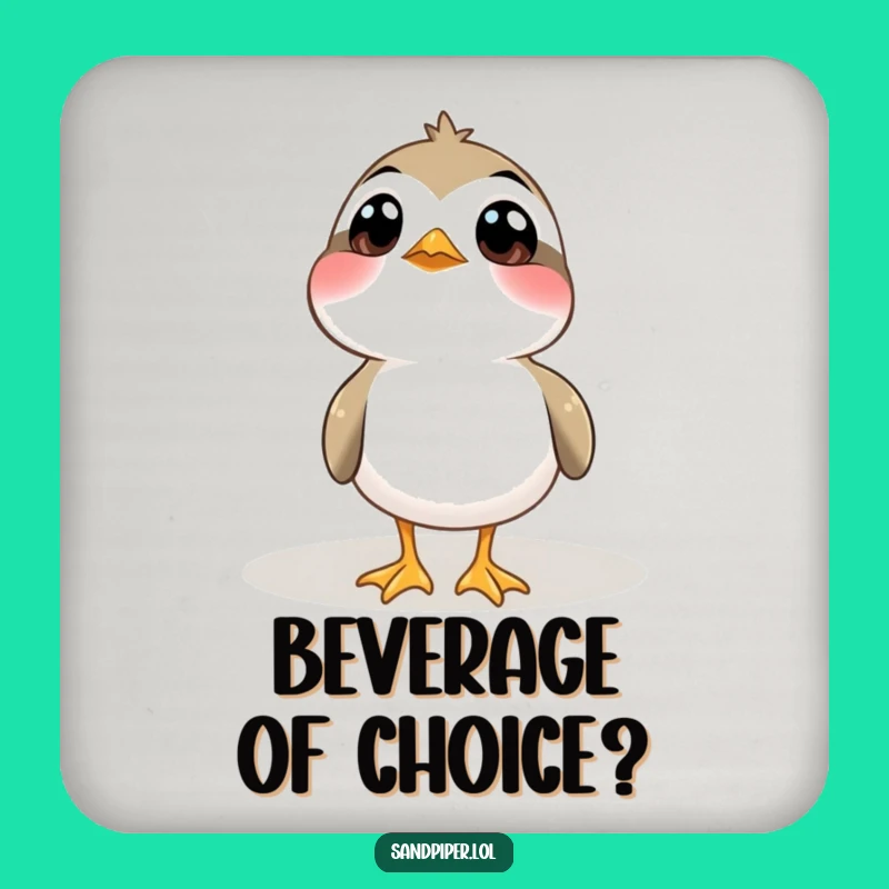 Funny Curious Sandpiper Coaster: Bird Drink Accessory, Perfect Funny Gift