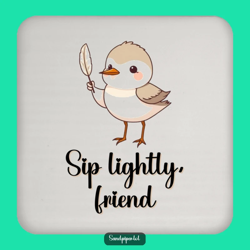 Funny Feather Display Coaster: Sandpiper Drink Accessory, Perfect Funny Gift