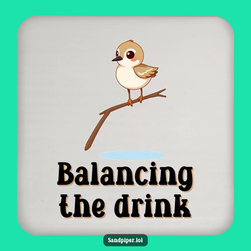 Funny Sandpiper Balancing Coaster Set - Comical Bird Drink Gift