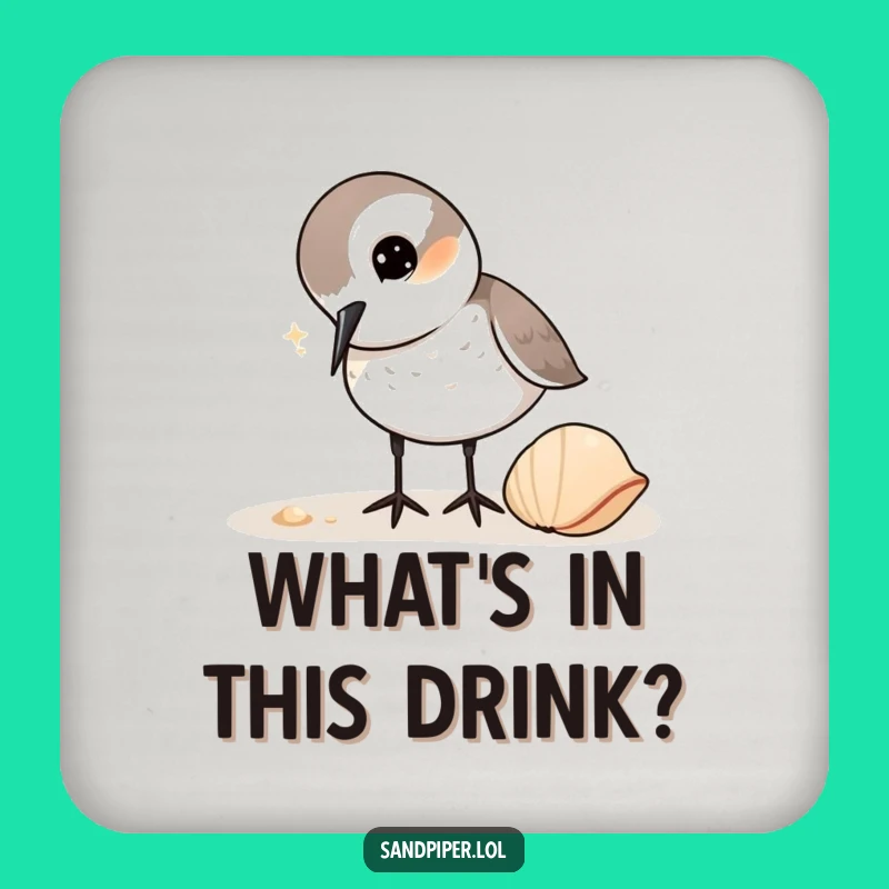 Funny Sandpiper Coaster Set: Curious Bird Drink Protector, Hilarious Home Gift