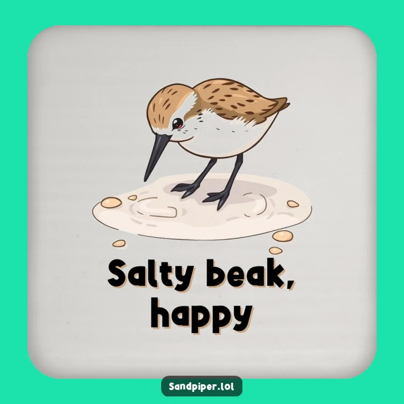 Funny Sandpiper Digging Coaster: Protect Surfaces with Beachy Humor!