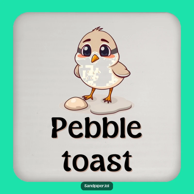 Funny Sandpiper Pebble Peck Coaster Set - Humorous Protection for Surfaces