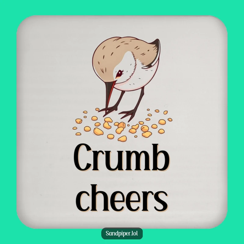 Funny Sandpiper Pecking Coaster - Protect Surfaces with Beachy Humor