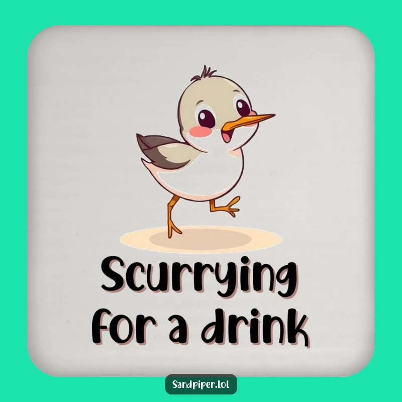 Funny Sandpiper Scurry Coaster: Bird Drink Accessory, Perfect Funny Gift