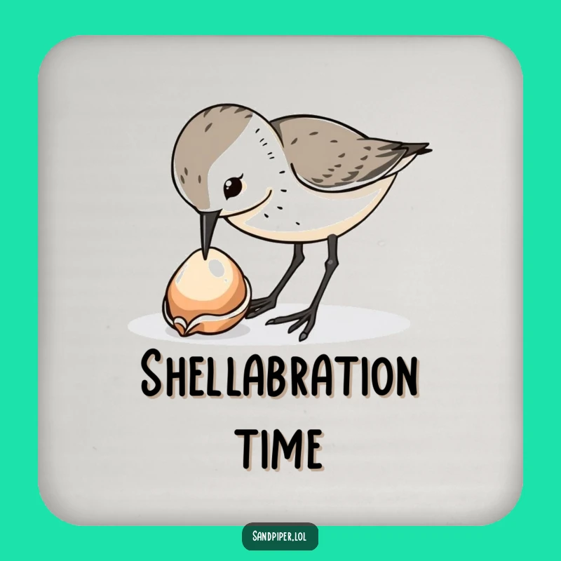 Funny Sandpiper Shell Pecker Coaster Set - Charming Bird Table Protection Gift