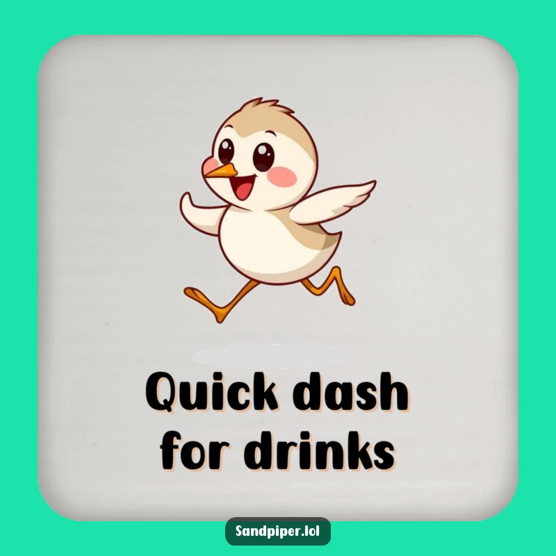 Funny Sandpiper Coasters (Set of 4): Cute Bird Dash Protection, Unique Funny Gift Idea