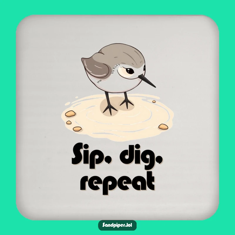 Funny Sandpiper Coaster - Hilarious Beach Bird Drink Protector, Gift