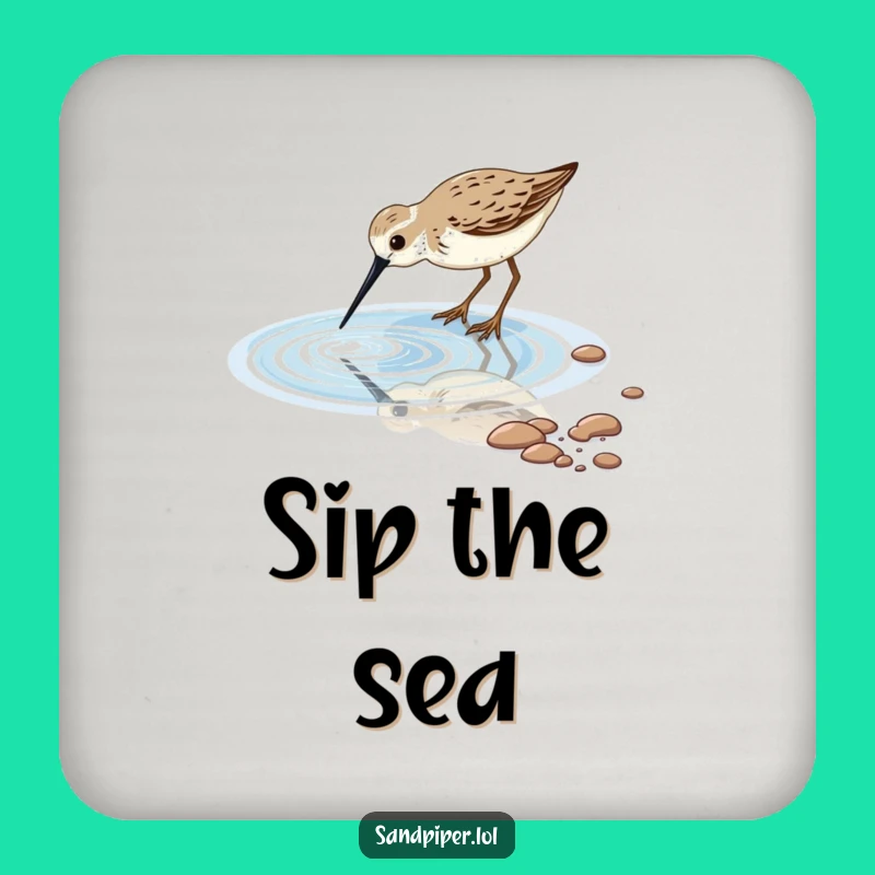 Funny Sandpiper Tidal Pool Coasters: Protect Surfaces with Coastal Peace, an Adorable Funny Gift!