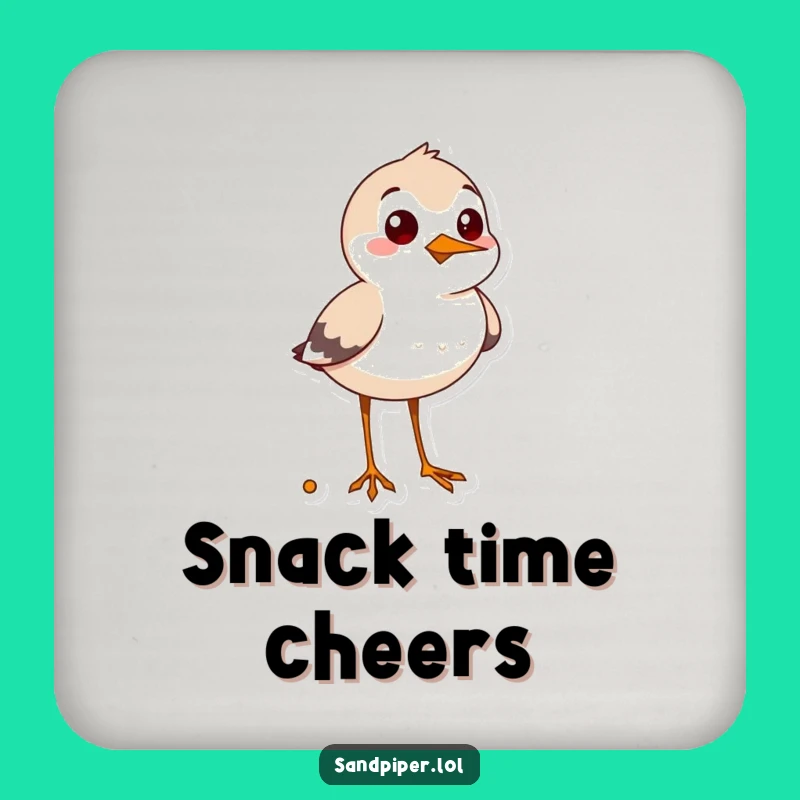 Funny Sandpiper Snack Hunter Coaster Set - Humorous Protection for Surfaces