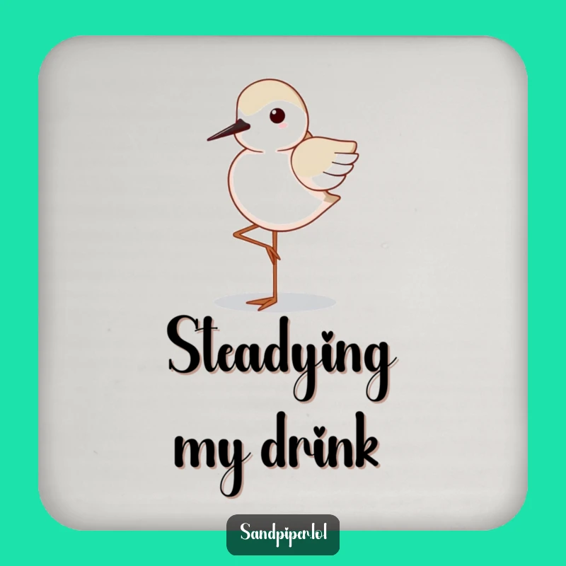 Funny Sandpiper Coaster Set: Balanced Bird Drink Protection, Hilarious Zen Gift