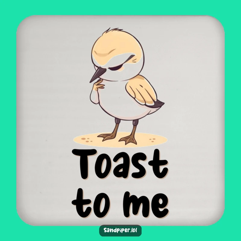 Funny Coaster Set: Content Sandpiper Preening, Table Relaxation Gift