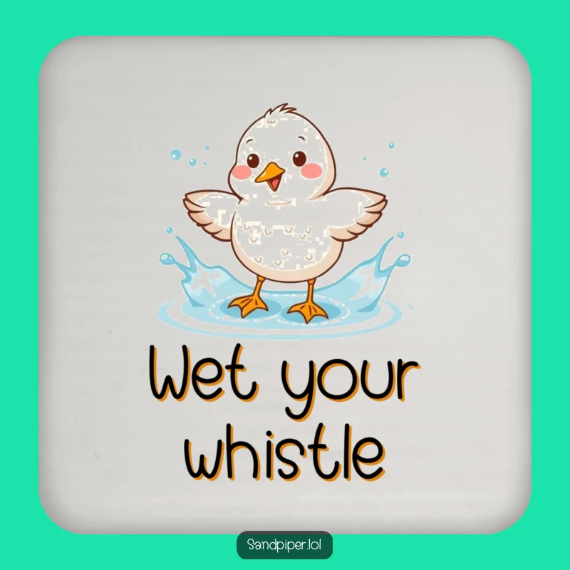 Funny Sandpiper Splash Coaster - Charming Bird Character Drink Coaster, Cute Gift!