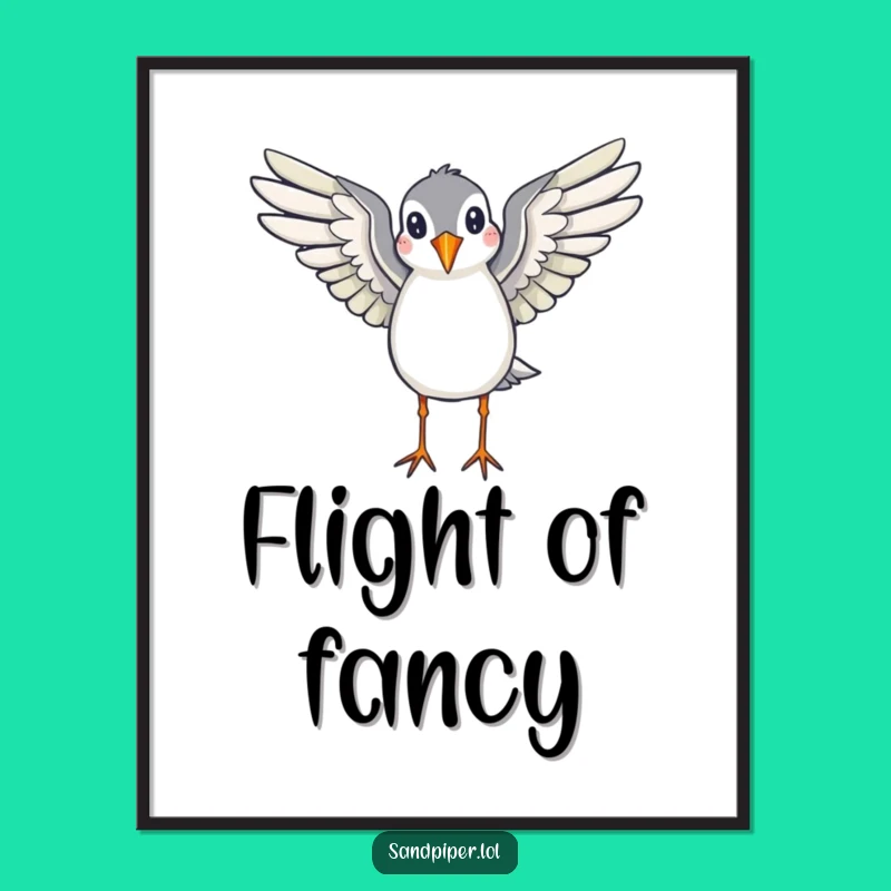 Funny Sandpiper Poster: Ready to Fly Art, Ideal Humorous Gift for Walls