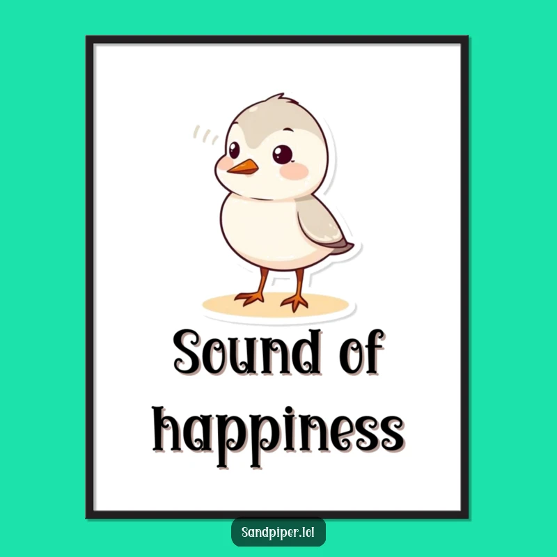 Funny Sandpiper Chirp Poster: Cute Bird Sound Wave Wall Art Gift