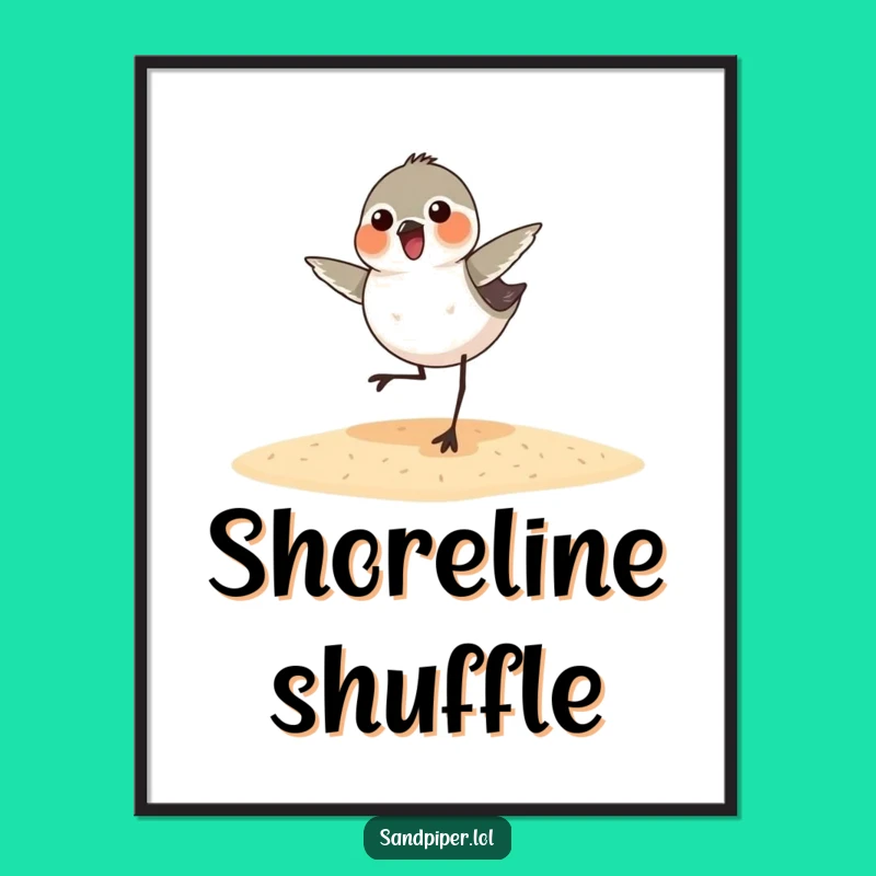 Funny Sandpiper Dance Poster: Beach Bird's Energetic Moves Art Print!