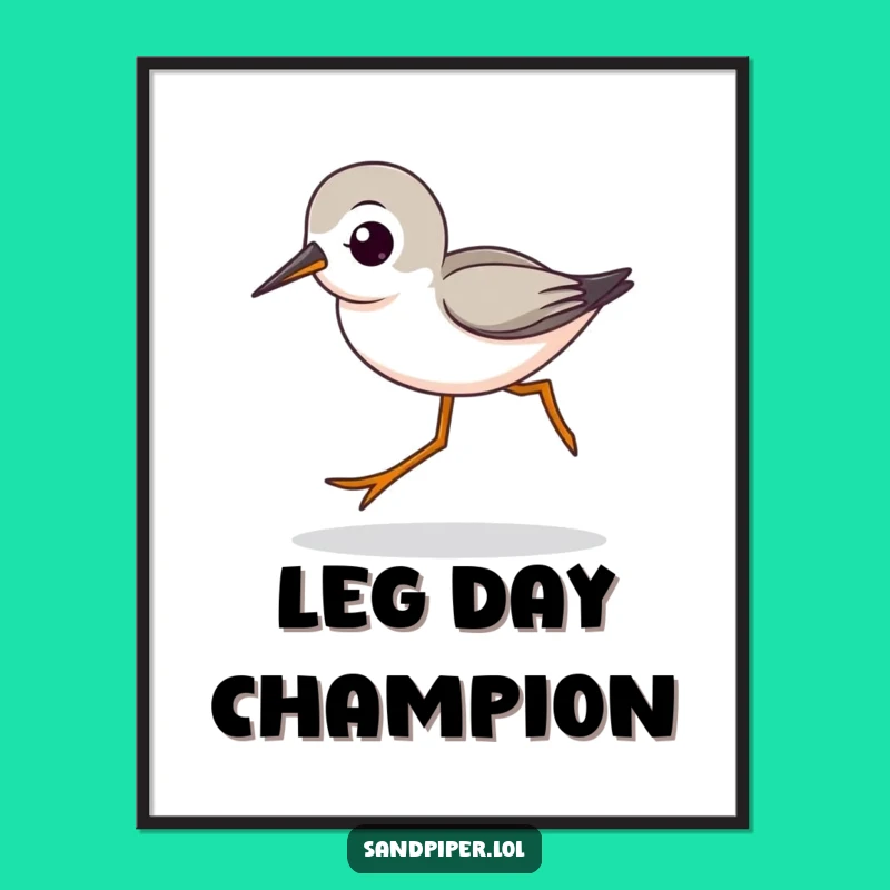 Funny Sandpiper Striding Poster - Fast Avian Art Funny Gift