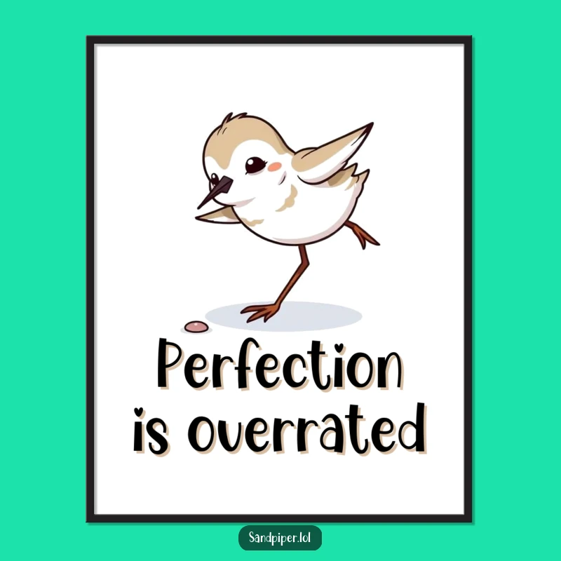 Funny Sandpiper Tripping Poster: Clumsy Bird Art Print, Hilarious Wall Decor