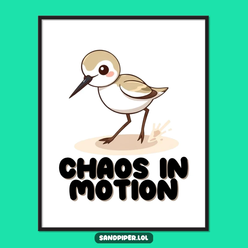 Funny Sandpiper Zigzag Poster: Bring Lively Bird Humor to Your Walls