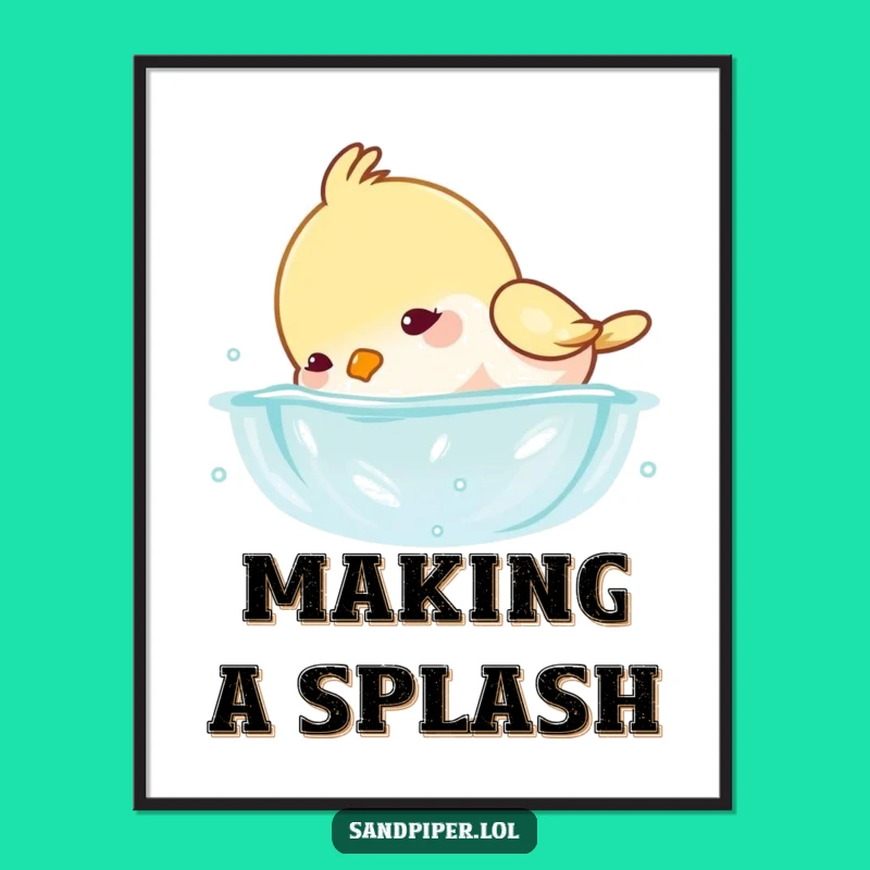 Funny Underwater Bird Poster: Bring Playful Energy to Your Walls with This Art