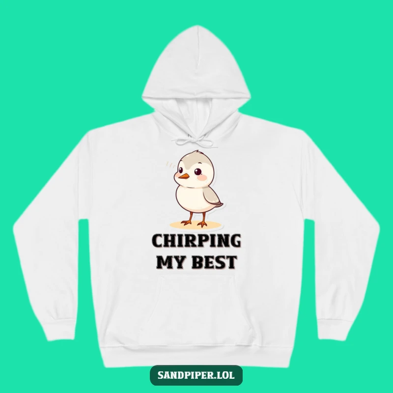 Cozy Funny Sandpiper Chirp Hoodie: Warm Bird Sound Wave Gift