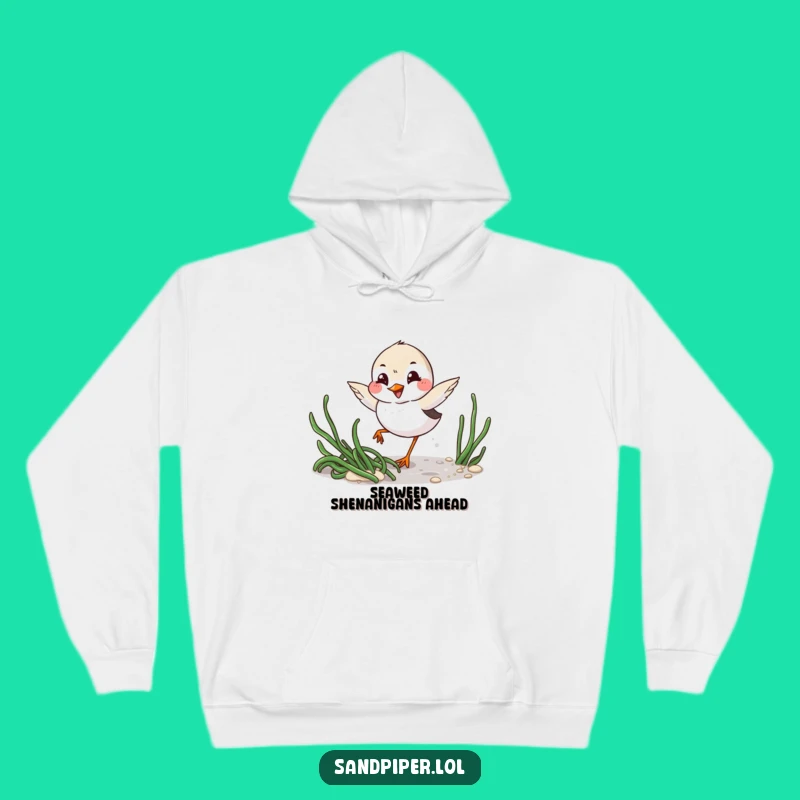 Funny Sandpiper Cozy Hoodie: Mischievous Coastal Comfort Gift