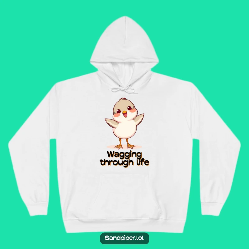Funny Sandpiper Wag Hoodie: Cozy Joyful Bird, Perfect Gift for Comfort