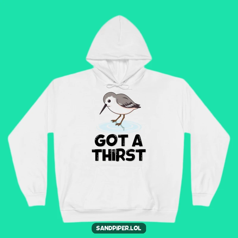 Funny Sandpiper Dip Hoodie: Cozy Thirsty Bird, Practical Gift for Relaxing