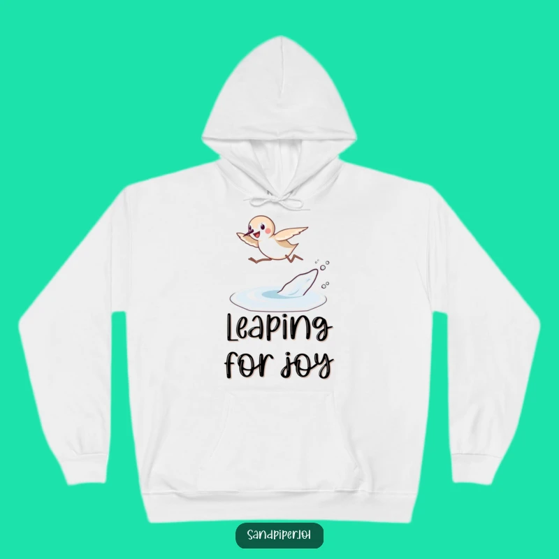 Funny Sandpiper Leap Hoodie: Cozy Energy, Hilarious Beach Gift!