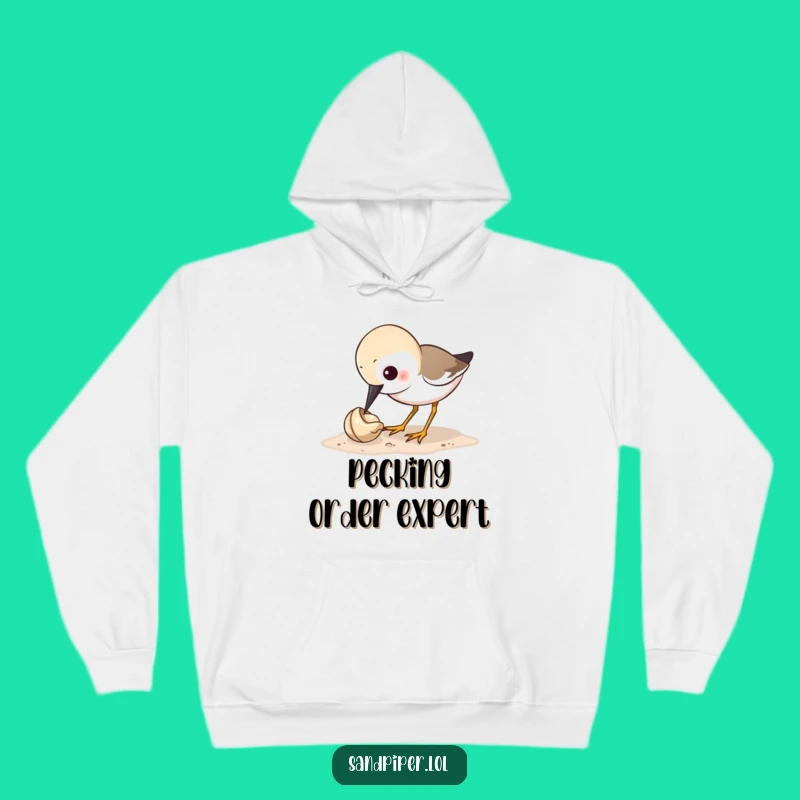 Funny Sandpiper Pecking Shell Hoodie - Cozy & Hilarious Bird Lover Gift