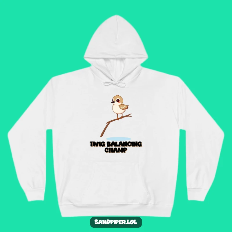 Funny Sandpiper Balancing Hoodie - Cozy Comical Bird Gift