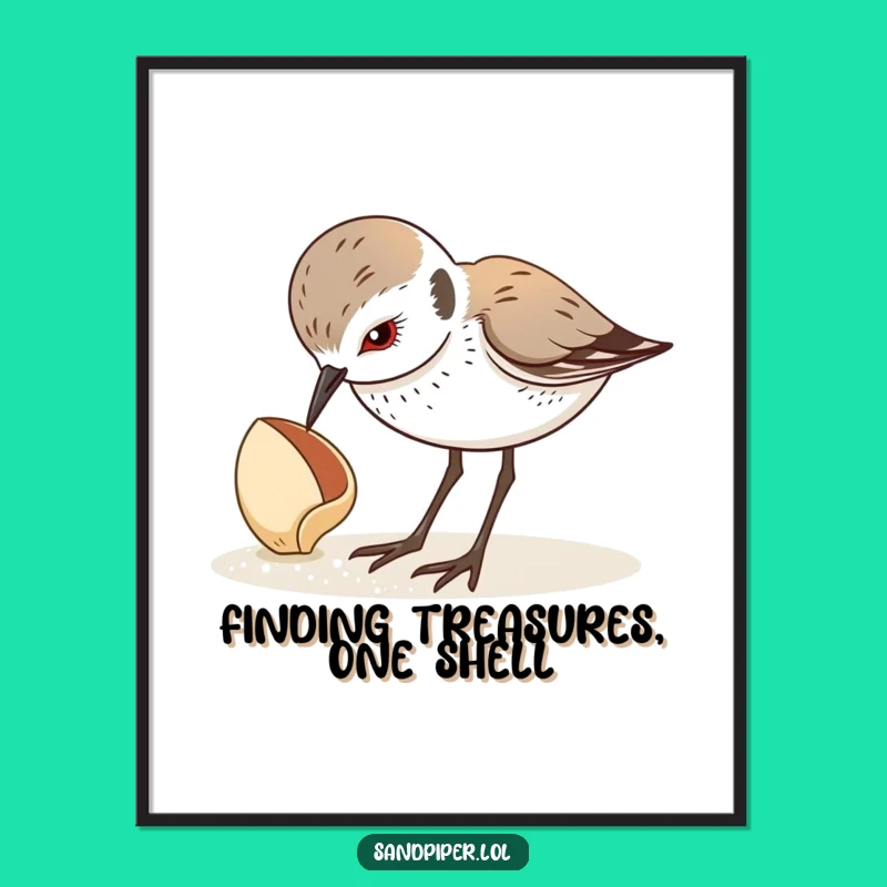 Funny Free Printable Wall Art: Sandpiper Seashell Wonder Beach Art