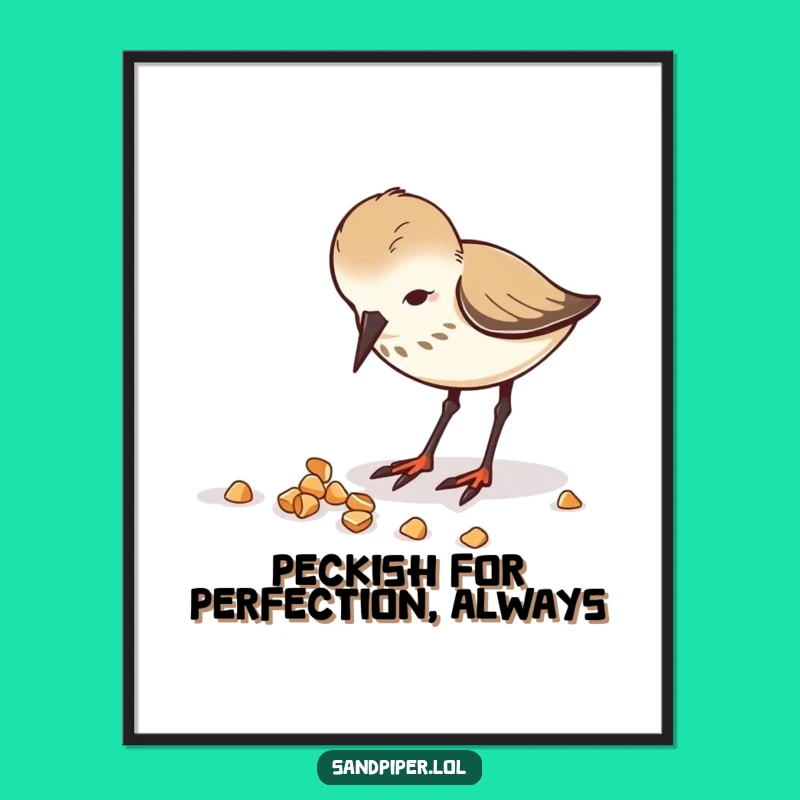 Free Printable Wall Art: Busy Sandpiper Pecking Crumbs for a Funny Downloadable Decor