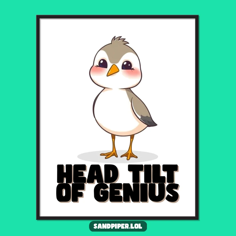 Free Printable Wall Art: Curious Sandpiper Tilt, Funny Downloadable Decor Gift