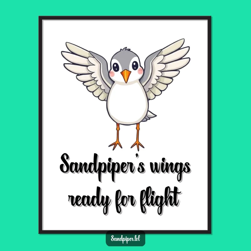 Free Printable Wall Art: Flying Sandpiper - Funny Downloadable Inspiring Decor