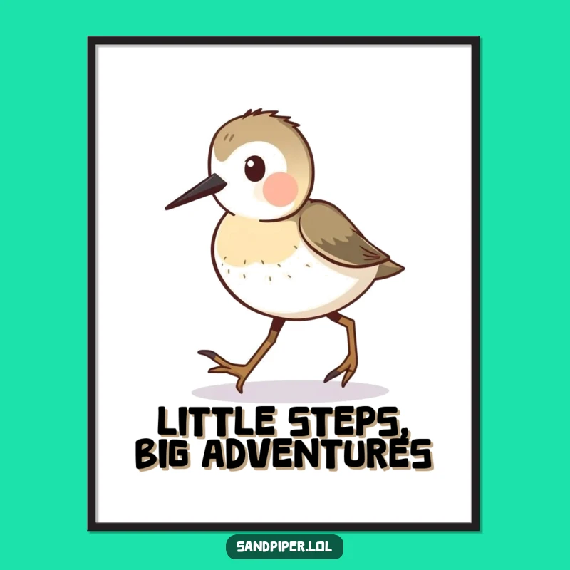 Free Printable Wall Art: Sandpiper Walking for Coastal Downloadable Decor