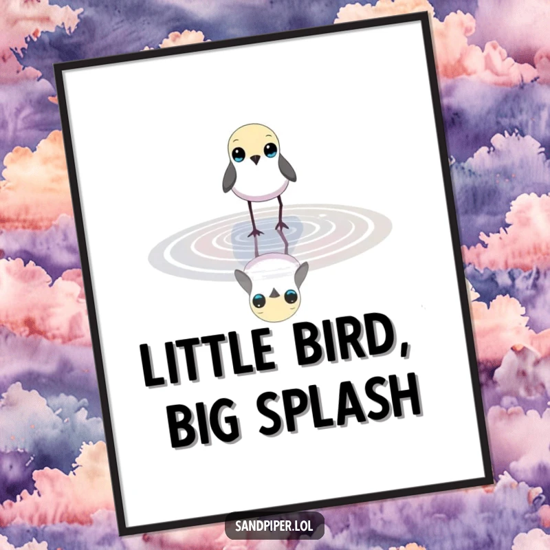 Serene Free Printable Wall Art depicting a slender bird with bright eyes gently wading in shallow, clear water.