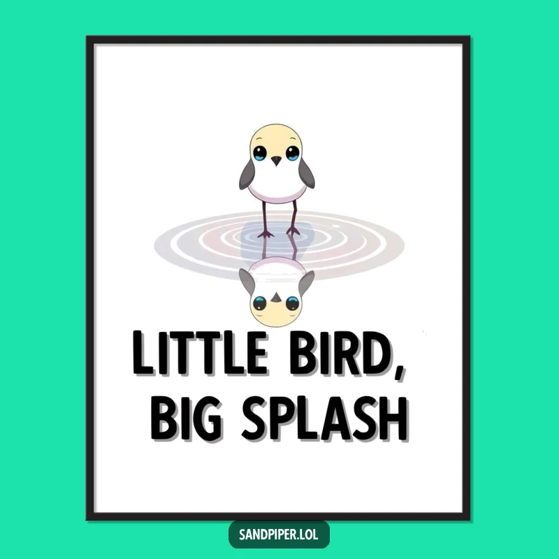 Funny Free Printable Wall Art: Bird Wading Bright Eyes Nature