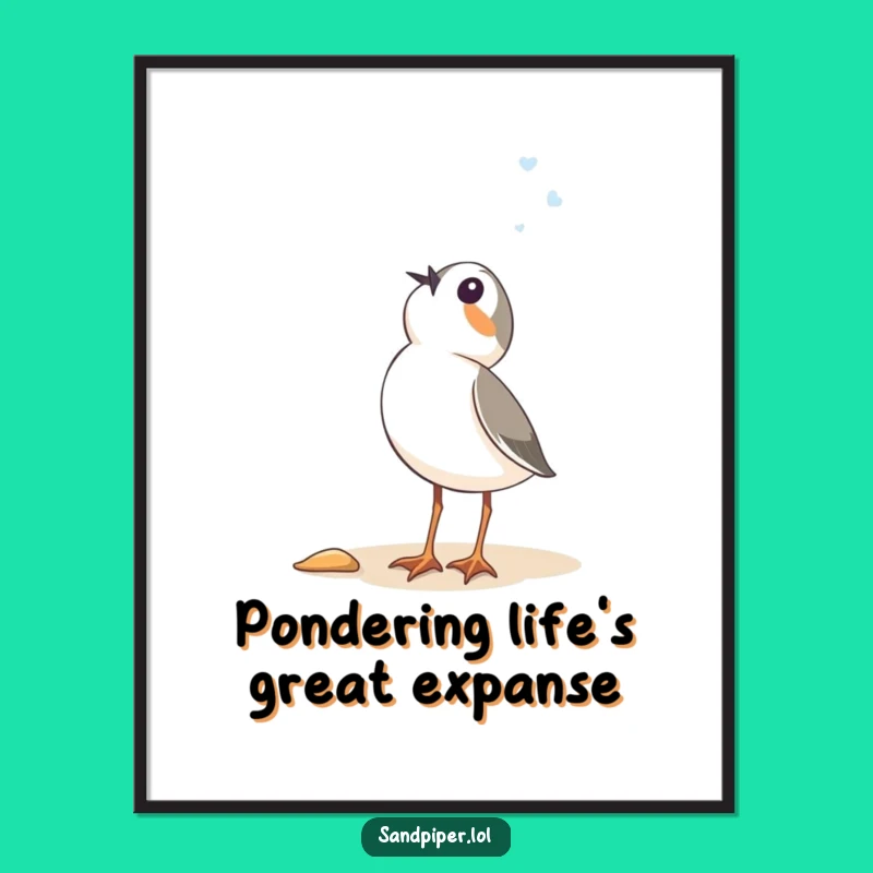 Funny Free Printable Wall Art: Sandpiper's Skyward Wonder, Whimsical Downloadable Decor