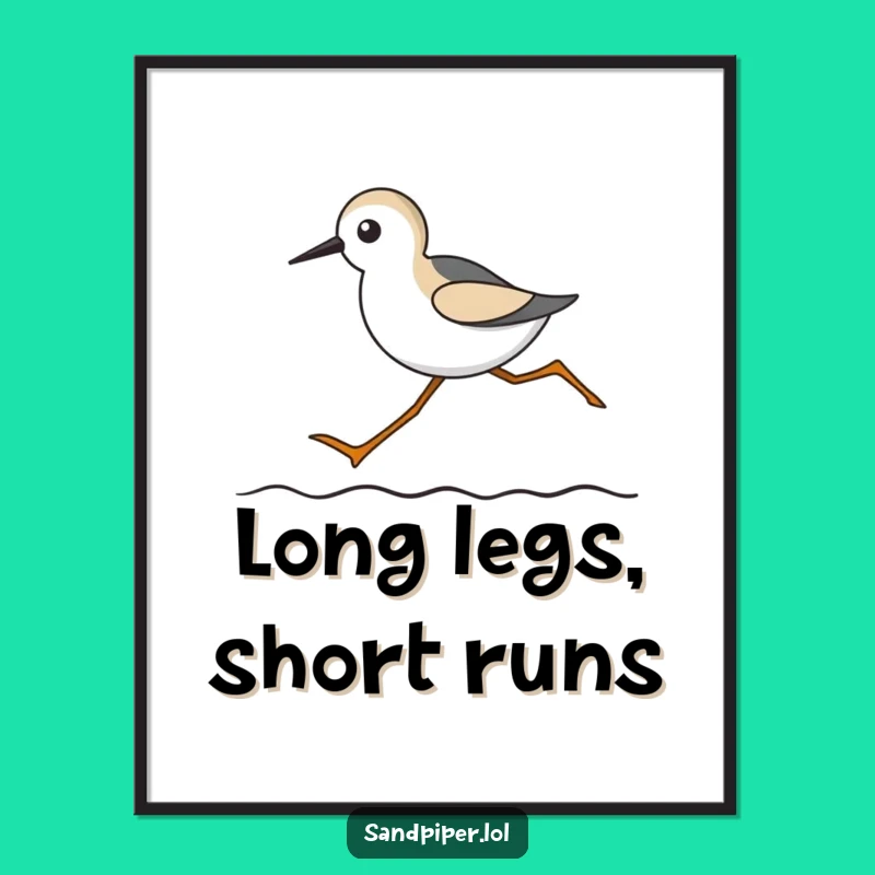 Free Printable Wall Art: Long-Legged Sandpiper Funny Downloadable Decor